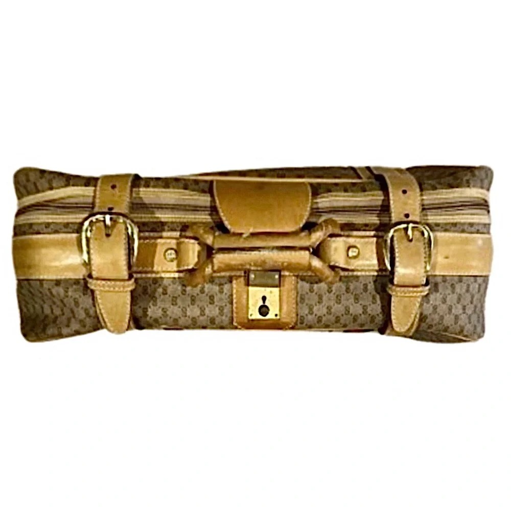GUCCI GG MicroGuccissima Sherry Line Vintage Suitcase w/ Lock & Key